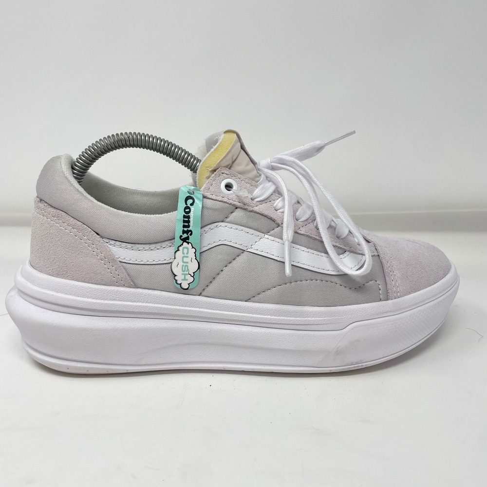 Vans Old Skool Oversized ComfyCush Grey White Suede Platform Sneakers Mens 8
